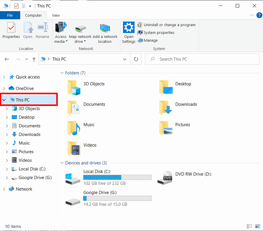 Windows 10 map drive